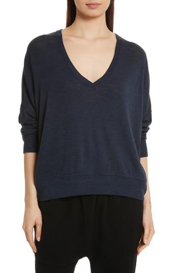 Women's Vince Drop Shoulder V-neck Sweater - Blue