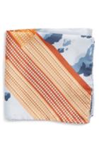 Men's Eton Empire State Building Silk Pocket Square, Size - Orange