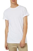 Men's Topman Roller Sleeve T-shirt - White