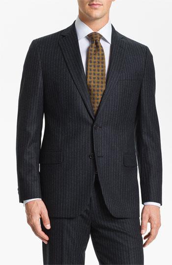 Brooks Brothers Stripe Suit Charcoal Pinstripe 46r