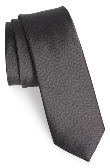 Men's The Tie Bar Solid Silk Tie, Size - Black
