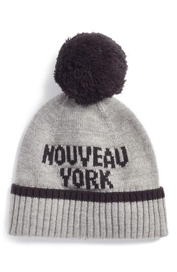 Women's Kate Spade New York Nouveau York Pom Beanie - Grey