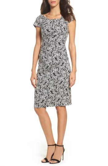 Women's Adrianna Papell Alicia Jacquard Drape Neck Sheath Dress
