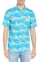 Men's Vineyard Vines Linear Umbrellas Murray Slim Fit Sport Shirt - Blue