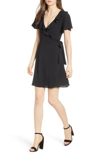 Women's Chelsea28 Print Wrap Minidress, Size - Black