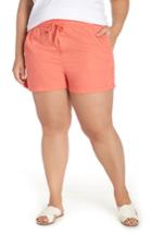 Women's Caslon Pull-on Twill Shorts, Size - Coral