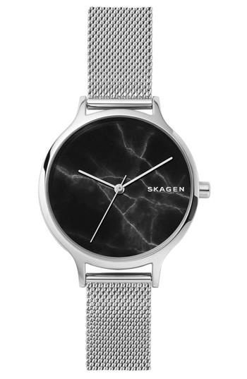 Women's Skagen Anita Marble Dial Mesh Strap Watch, 34mm