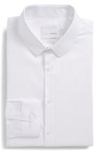 Men's Topman Trim Fit Chisel Collar Dress Shirt, Size - White
