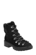Women's Marc Fisher Ltd Capell Genuine Shearling Cuff Lace-up Boot M - Black