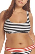Women's J.crew Stripe Scoop Bikini Top, Size - Blue