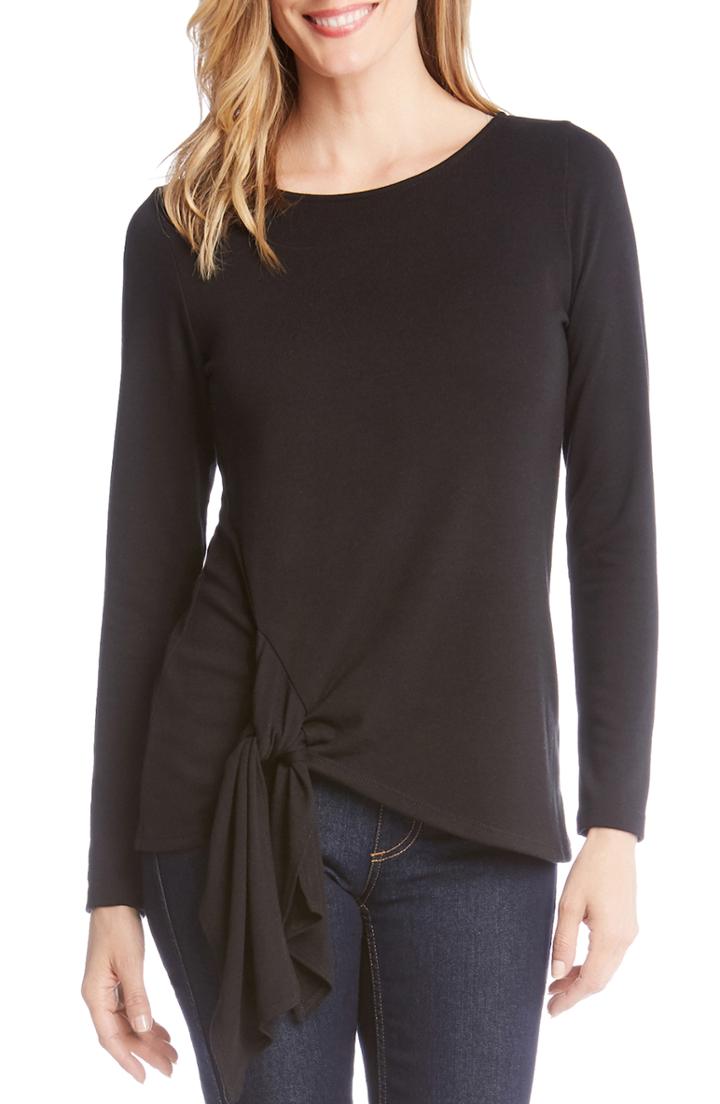Women's Karen Kane Tie Front Top - Black