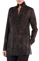 Women's Akris Shearling Print Wool Mousseline Tunic - Brown