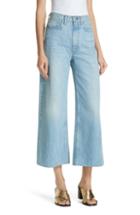 Women's Rag & Bone Haru Wide Leg High Waist Nonstretch Cotton Jeans - Blue