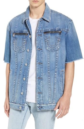 Men's True Religion Brand Jeans Turner Denim Jacket, Size - Blue