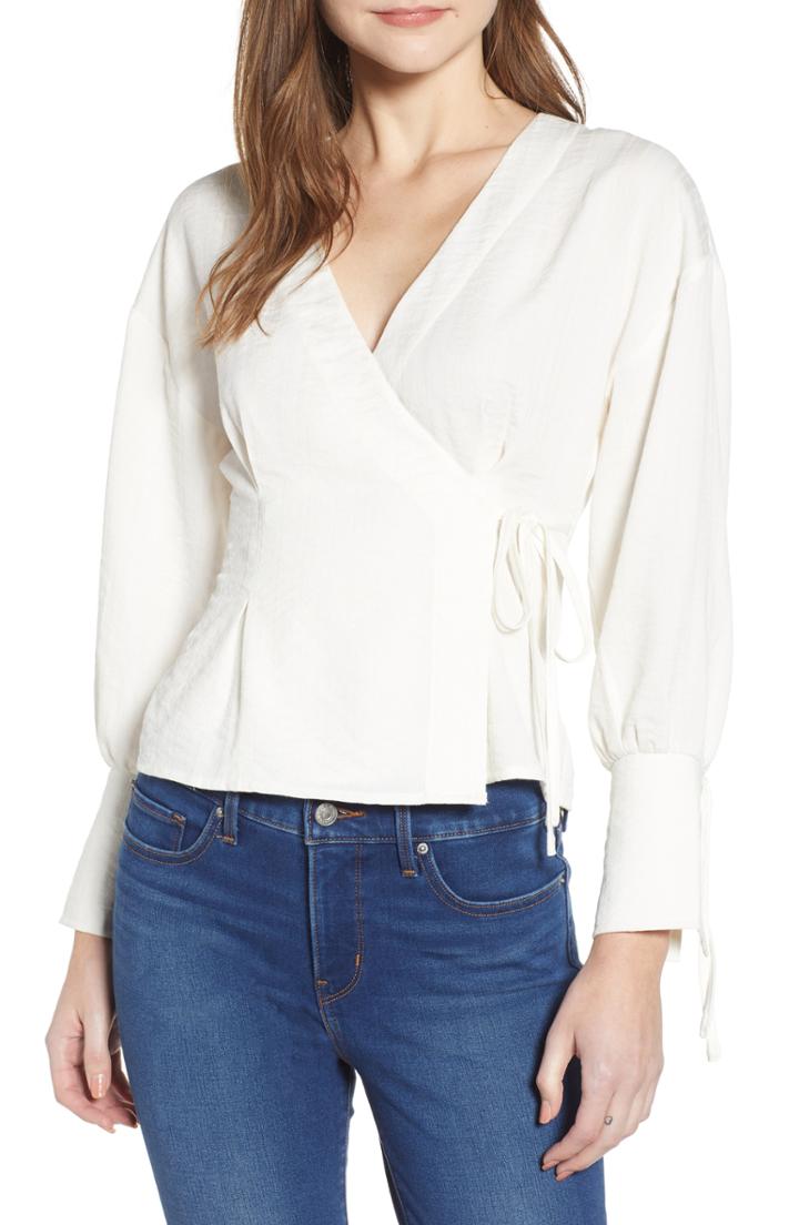 Women's Moon River Wrap Blouse - White
