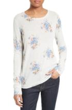Women's Joie Feronia Floral Cashmere Sweater - Grey