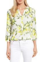 Women's Nydj Pleat Back Blouse - Yellow