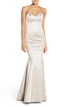 Women's Hayley Paige Occasions Strapless Satin Trumpet Gown - White