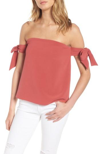 Women's Cooper & Ella Lova Bow Off The Shoulder Top - Red