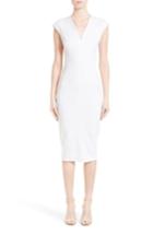Women's Victoria Beckham Open Back Rib Jersey Dress Us / 8 Uk - White