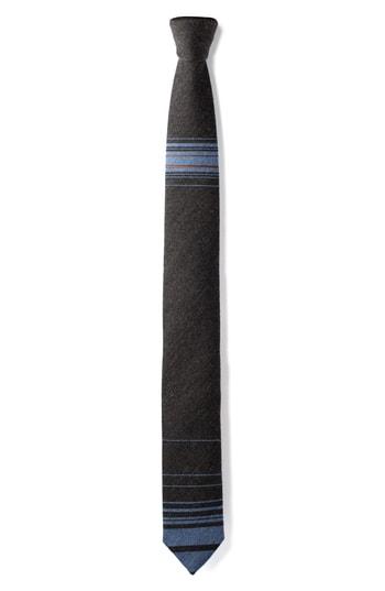 Men's Title Of Work Stripe Silk & Wool Tie, Size - Black