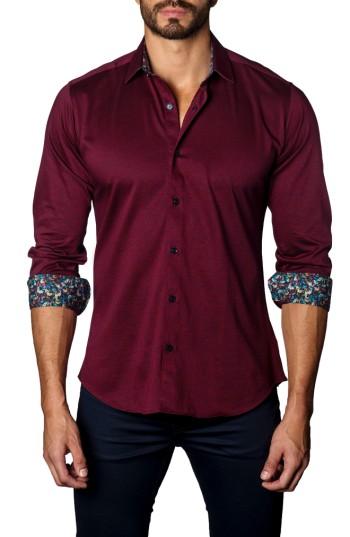 Men's Jared Lang Trim Fit Jewel Tone Sport Shirt - Red