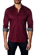 Men's Jared Lang Trim Fit Jewel Tone Sport Shirt - Red