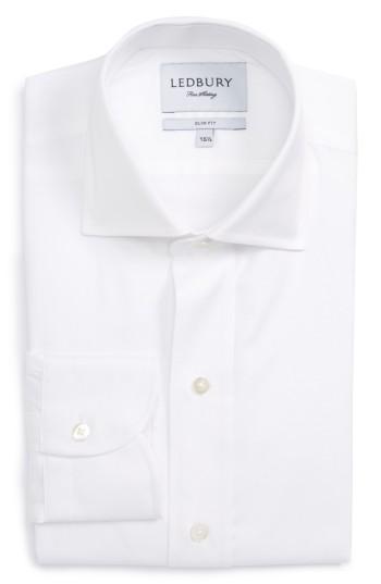 Men's Ledbury Slim Fit Solid Dress Shirt - - White