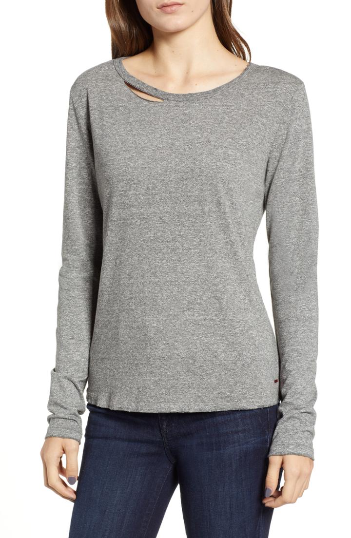 Women's N:philanthropy Harrison Deconstructed Long Sleeve Tee - Grey