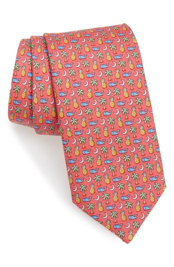 Men's Vineyard Vines Whale Palm Crescent Silk Tie