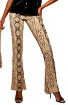 Women's Topshop Snake Flare Trousers - Beige