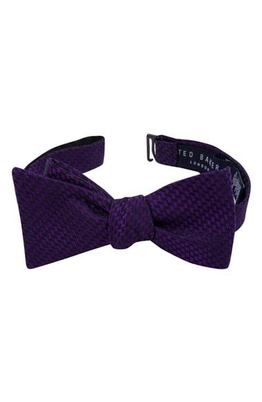 Men's Ted Baker London Woven Silk Bow Tie, Size - Purple