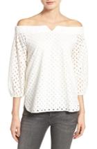 Women's Chelsea28 Eyelet Off The Shoulder Blouse, Size - White