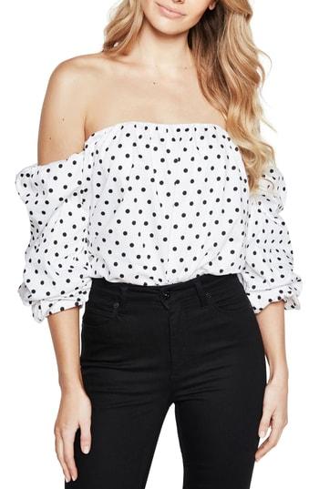 Women's Bardot Spotty Bustier - White