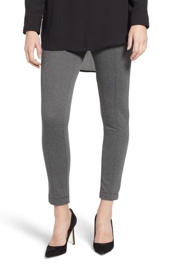 Women's Anne Klein Herringbone Knit Skinny Pants - Black