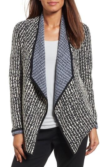 Petite Women's Nic+zoe Sunbloom Reversible Cardigan P - Black