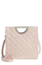 Bp. Quilted Imitation Pearl Crossbody Bag - Pink