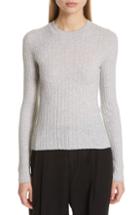 Women's Vince Mixed Rib Stitch Sweater, Size - Grey
