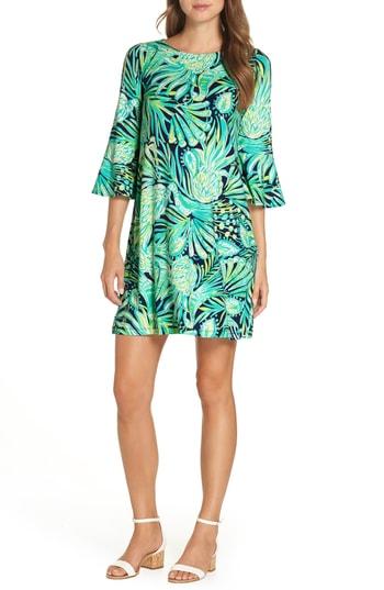 Women's Lilly Pulitzer Ophelia Bell Sleeve Shift Dress, Size - Green
