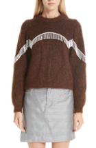 Women's Ganni Mohair Blend Knit Sweater - Brown