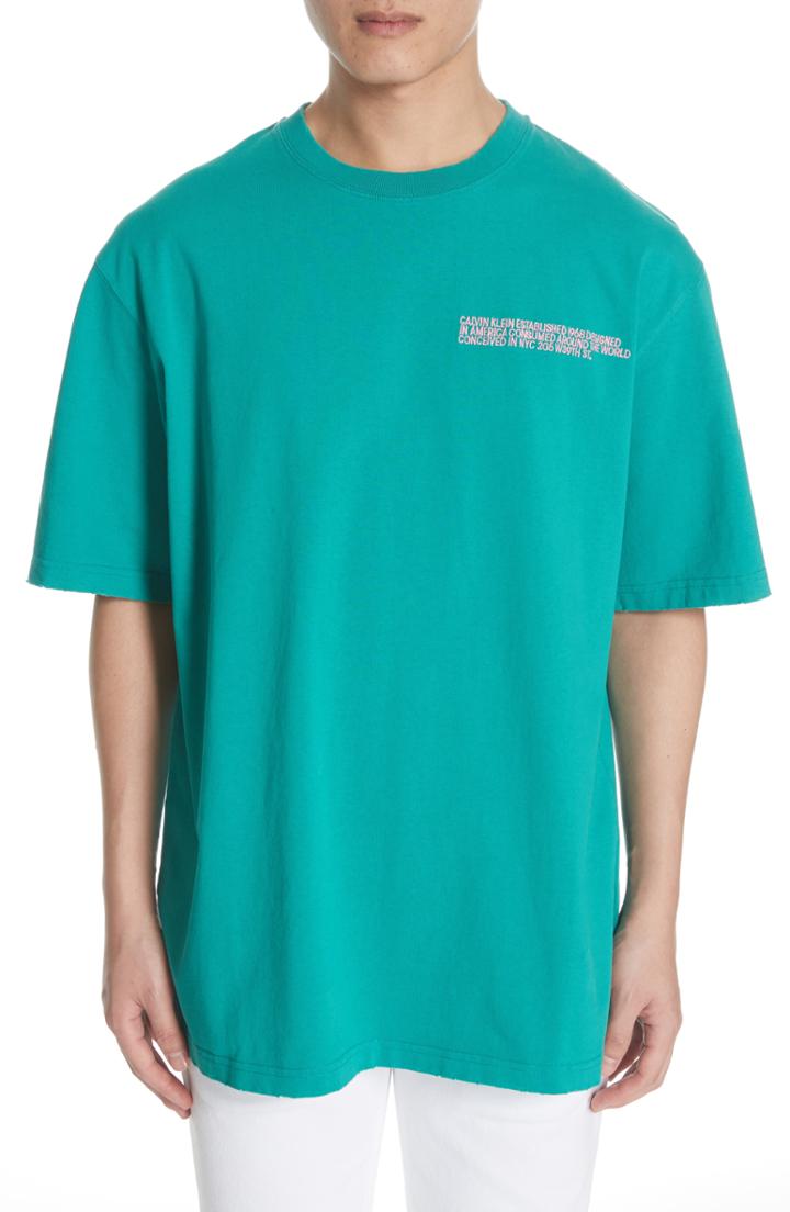 Men's Calvin Klein 205w39nyc Company Stats Tee - Green