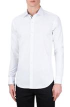 Men's Bugatchi Classic Fit Stripe Jacquard Sport Shirt - White