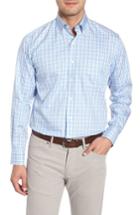 Men's Peter Millar Crown Soft First Hill Plaid Sport Shirt - Blue