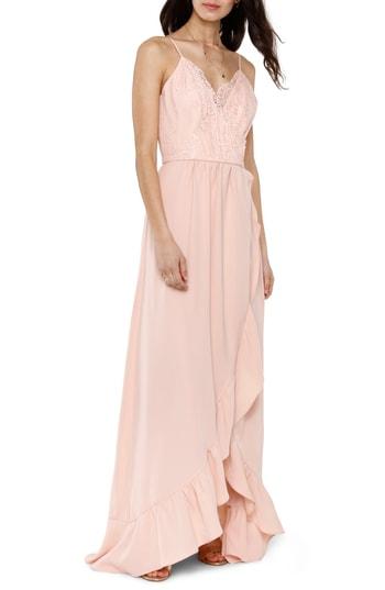 Women's Heartloom Teigen Faux Wrap Ruffle Gown