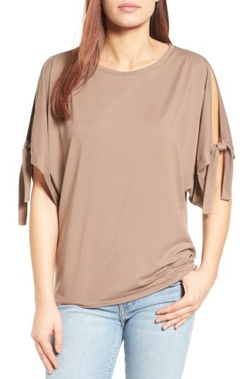 Petite Women's Halogen Stretch Knit Top P - Brown