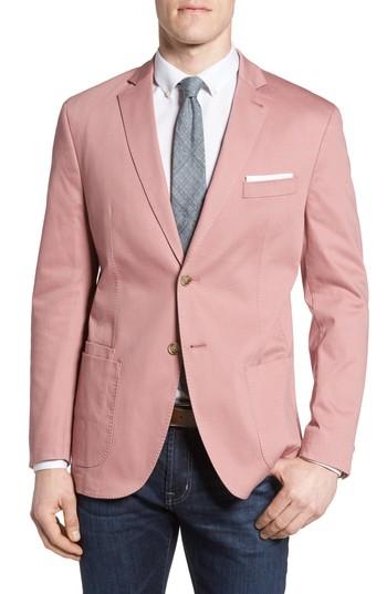 Men's Jkt New York Trim Fit Stretch Cotton Blazer L - Pink