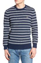 Men's Lacoste Waffle Stitch Stripe Sweater (s) - Blue