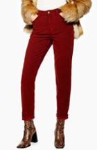 Women's Topshop High Waist Corduroy Pants W X 30l (fits Like 24w) - Metallic