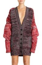 Women's Burberry Cashmere, Cotton & Wool Blend Oversized Cardigan - Red
