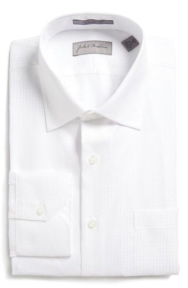 Men's John W. Nordstrom Traditional Fit Non-iron Windowpane Dress Shirt